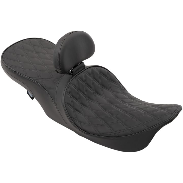 Sadel 2-Up Touring Low Profile Läder Svart DRAG SPECIALTIES – bild 2