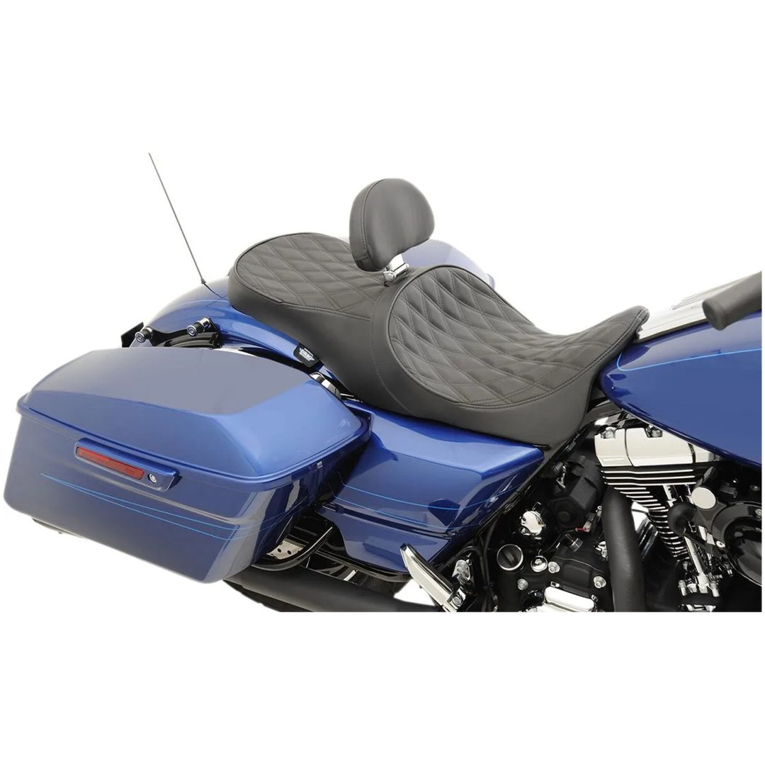 Sadel 2-Up Touring Low Profile Läder Svart DRAG SPECIALTIES – bild 3