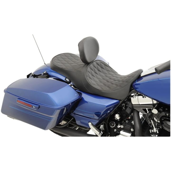 Sadel 2-Up Touring Low Profile Läder Svart DRAG SPECIALTIES – bild 2