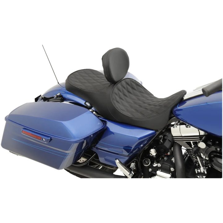 Sadel 2-Up Touring Low Profile Läder Svart DRAG SPECIALTIES – bild 4