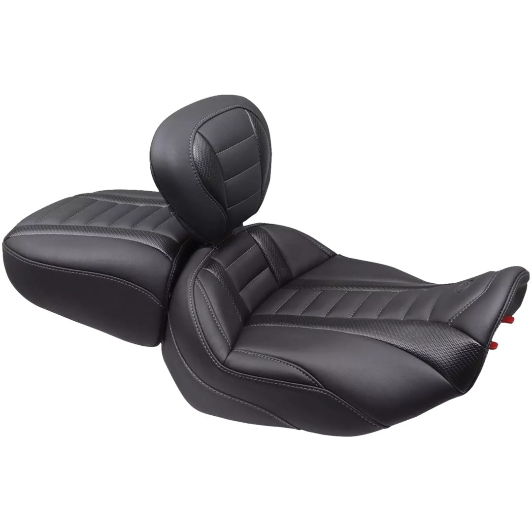 Sadel Deluxe Touring Passager Svart/grå MUSTANG – bild 2