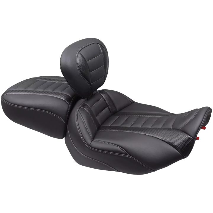 Sadel Deluxe Touring Passager Svart/grå MUSTANG – bild 2