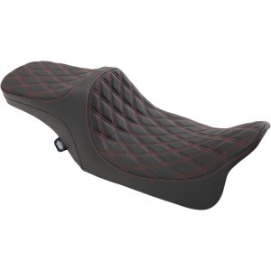 Sadel Extended Reach Predator Iii Svart/röd DRAG SPECIALTIES