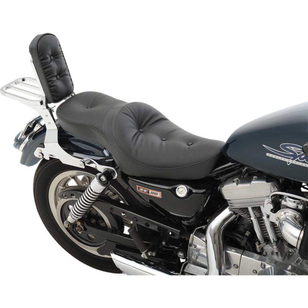 Sadel Low-Profile Double Bucket Vinyl Svart DRAG SPECIALTIES