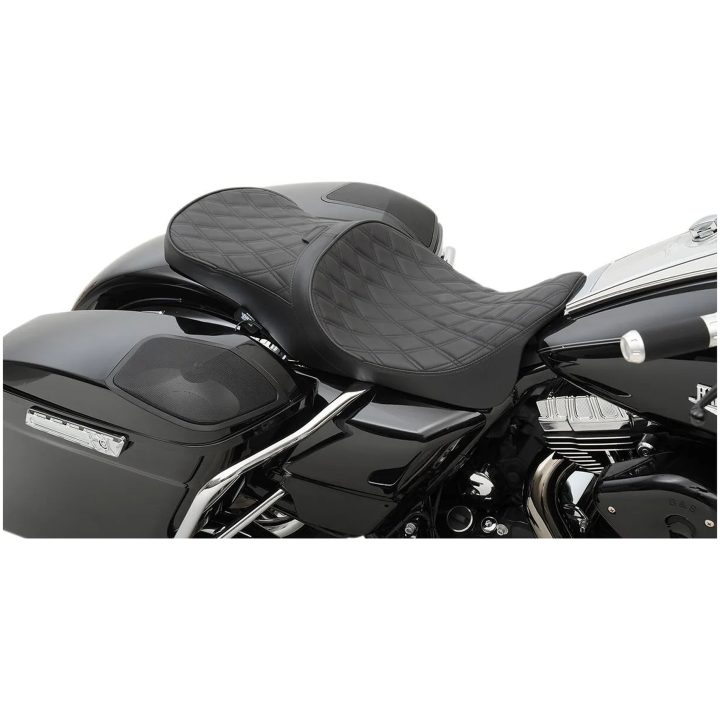 Sadel Low Profile Touring Svart DRAG SPECIALTIES Diamond stitch – bild 5