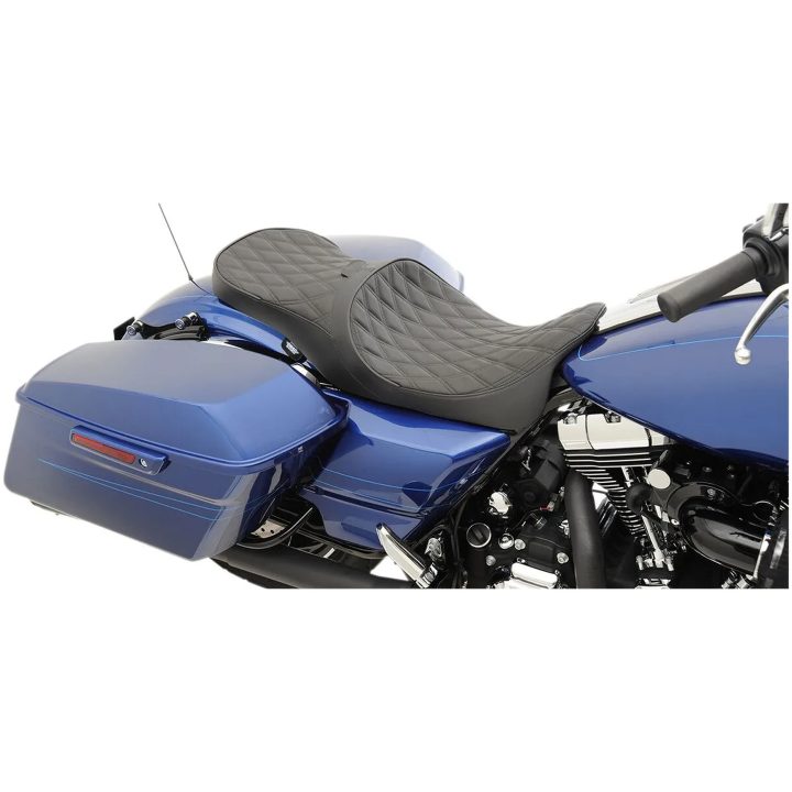 Sadel Low Profile Touring Svart DRAG SPECIALTIES Diamond stitch – bild 6