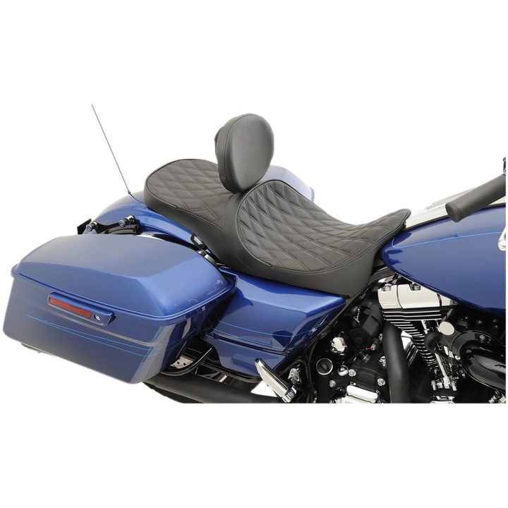 Sadel Low Profile Touring Svart DRAG SPECIALTIES Diamond stitch – bild 7