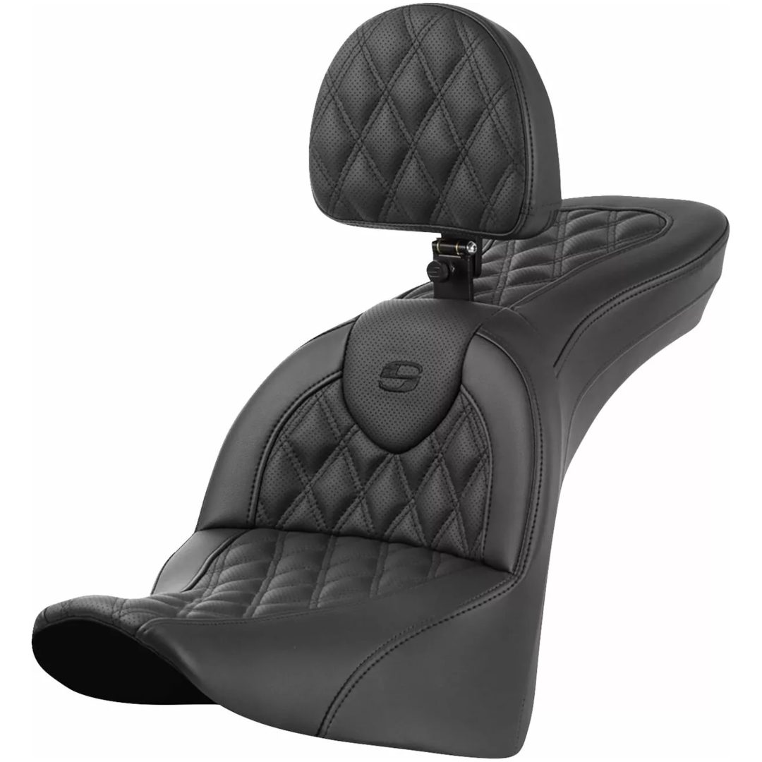 Sadel Roadsofa Lattice Stitch Svart Läder SADDLEMEN
