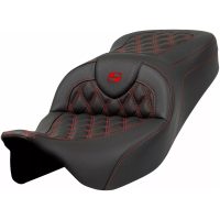 Sadel Roadsofa Lattice Stitch Svart/röd Läder SADDLEMEN