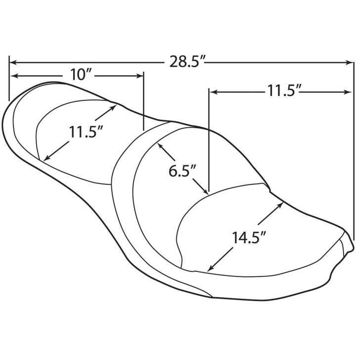 Sadel Touring 2-up Double Bucket Vinyl Svart DRAG SPECIALTIES – bild 4