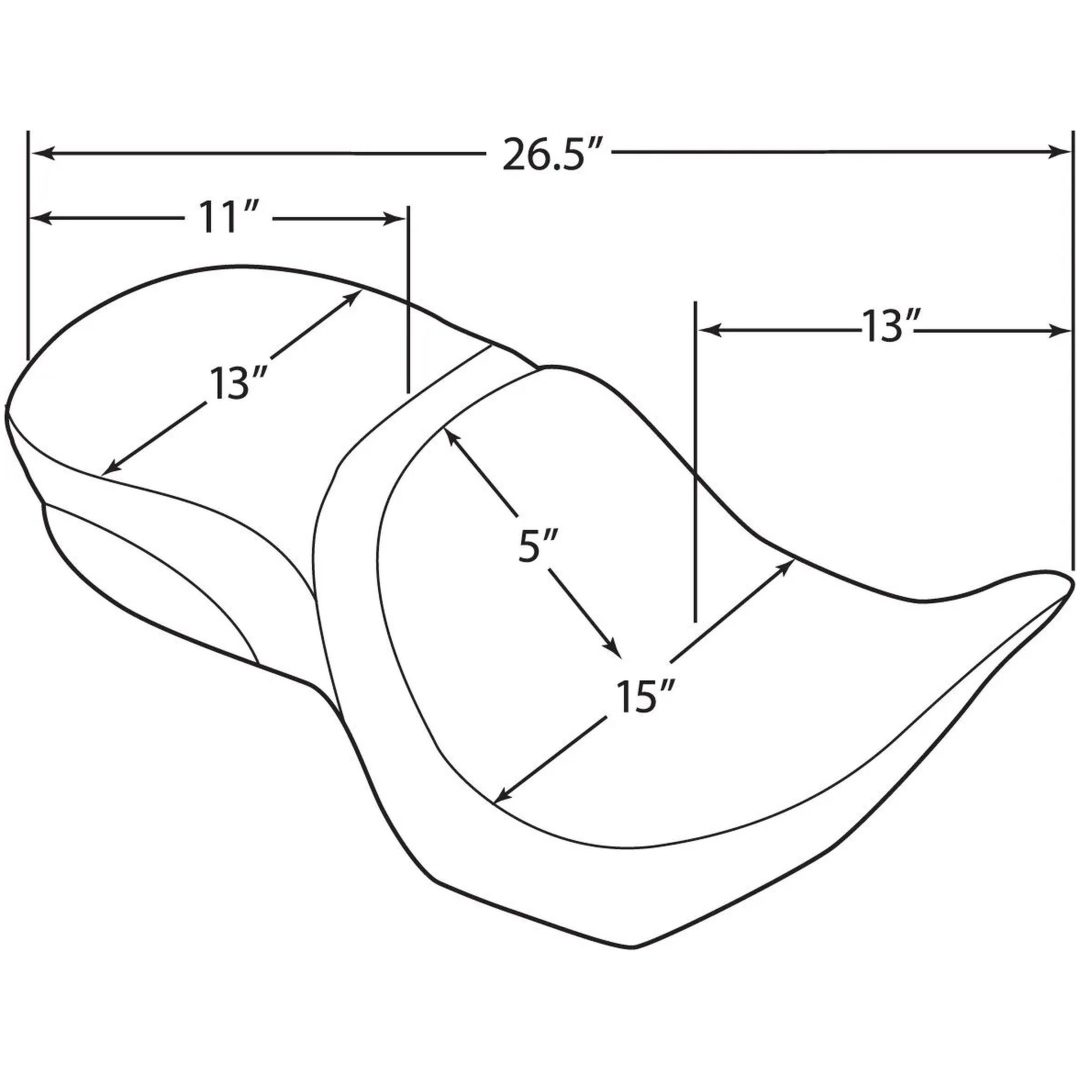 Sadel Touring Low-Profile Svart DRAG SPECIALTIES – bild 3