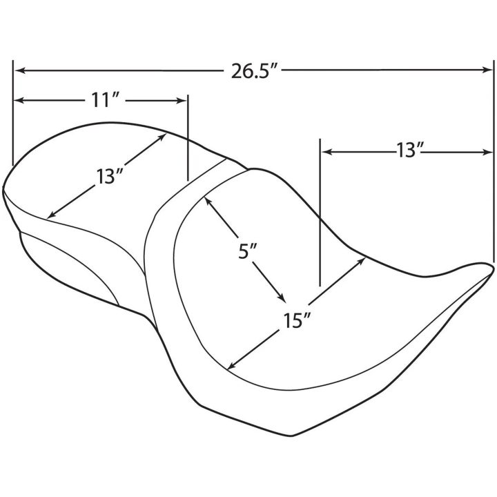 Sadel Touring Low-Profile Svart DRAG SPECIALTIES – bild 3