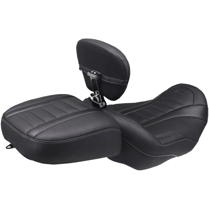 Sadel Wide Deluxe Touring Passenger Svart/Grå MUSTANG – bild 2