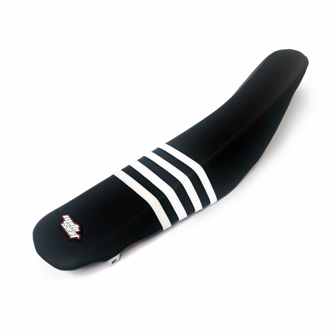 Sadelöverdrag Stripes Moto Seat Svart / Vit