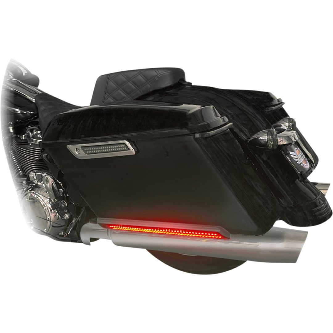 Sadelväska Blinkers/Bromsljus Sdlbg Sd Mkr Rökfärgad/Röd/Krom CUSTOM DYNAMICS Markeringsljus