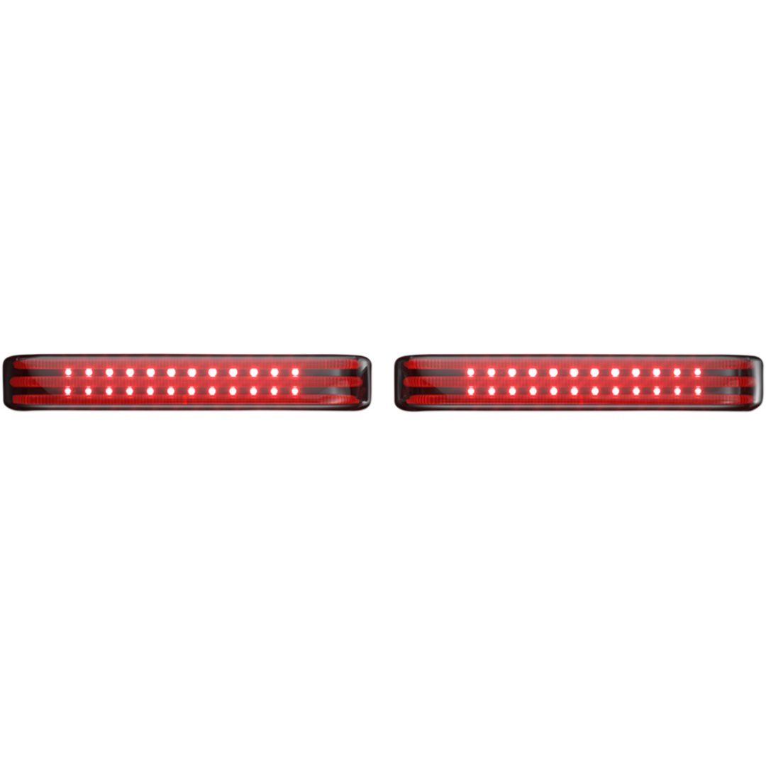Sadelväskelampor Probeam® Led Sequential Bagz™ Rökfärgad/Röd/Krom CUSTOM DYNAMICS Accentbelysningssats