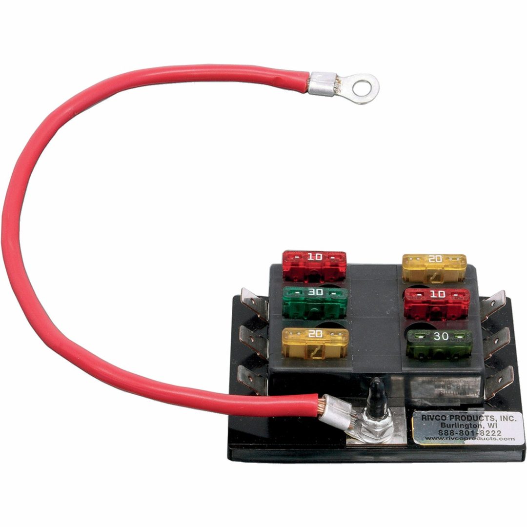 Säkringsblock 6-kretsar Svart RIVCO PRODUCTS FUSE BLOCK UNIVERSAL