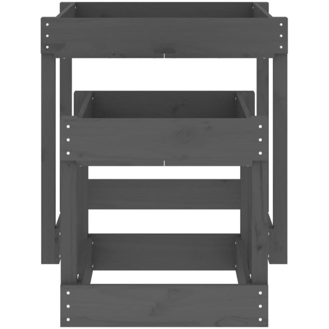 Sandbord 2 st grå massiv furu vidaXL – bild 5