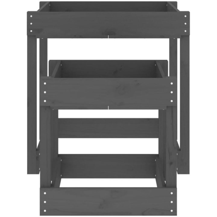 Sandbord 2 st grå massiv furu vidaXL – bild 5