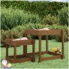 Sandbord 2 st honungsbrun massiv furu vidaXL – miniatyr 3
