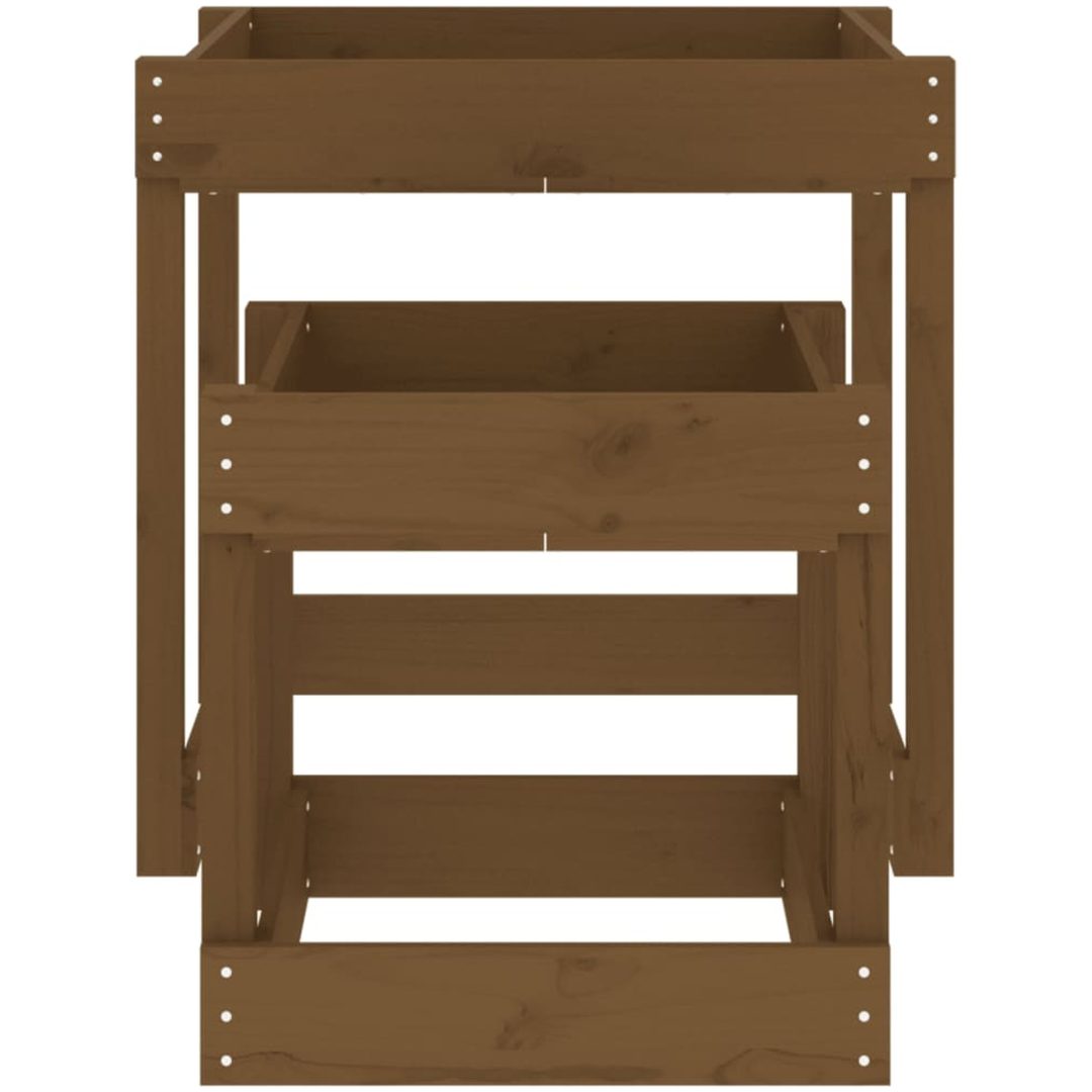 Sandbord 2 st honungsbrun massiv furu vidaXL – bild 5