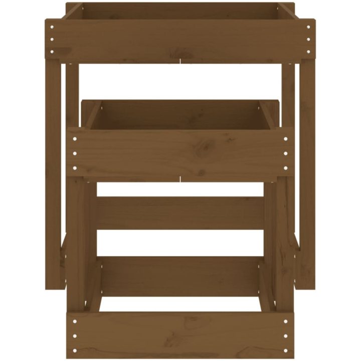 Sandbord 2 st honungsbrun massiv furu vidaXL – bild 5