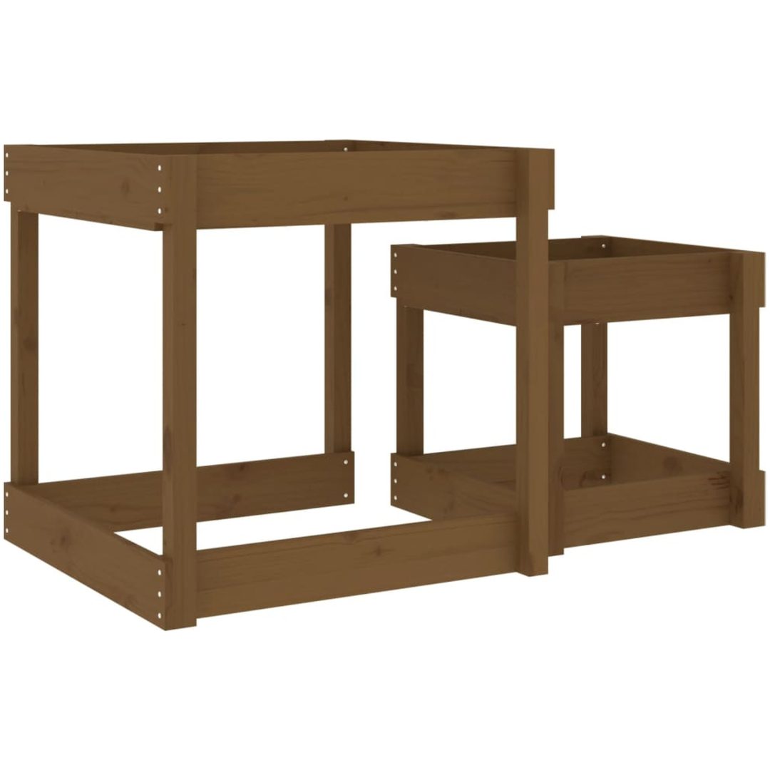 Sandbord 2 st honungsbrun massiv furu vidaXL – bild 6
