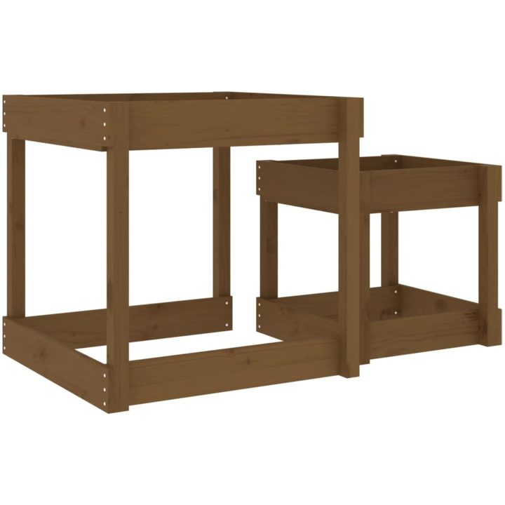 Sandbord 2 st honungsbrun massiv furu vidaXL – bild 6