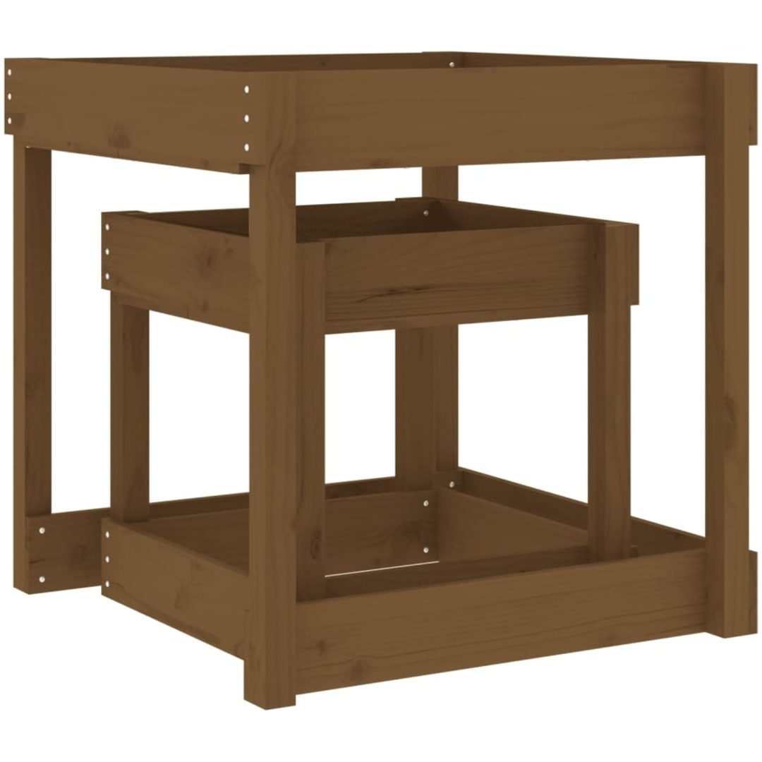Sandbord 2 st honungsbrun massiv furu vidaXL – bild 7