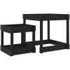 Sandbord 2 st svart massiv furu vidaXL – miniatyr 2