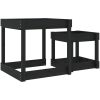 Sandbord 2 st svart massiv furu vidaXL – miniatyr 6