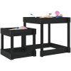 Sandbord 2 st svart massiv furu vidaXL – miniatyr 1