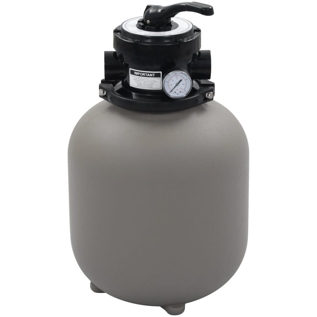 Sandfilter med 4-vägsventil grå 350 mm vidaXL