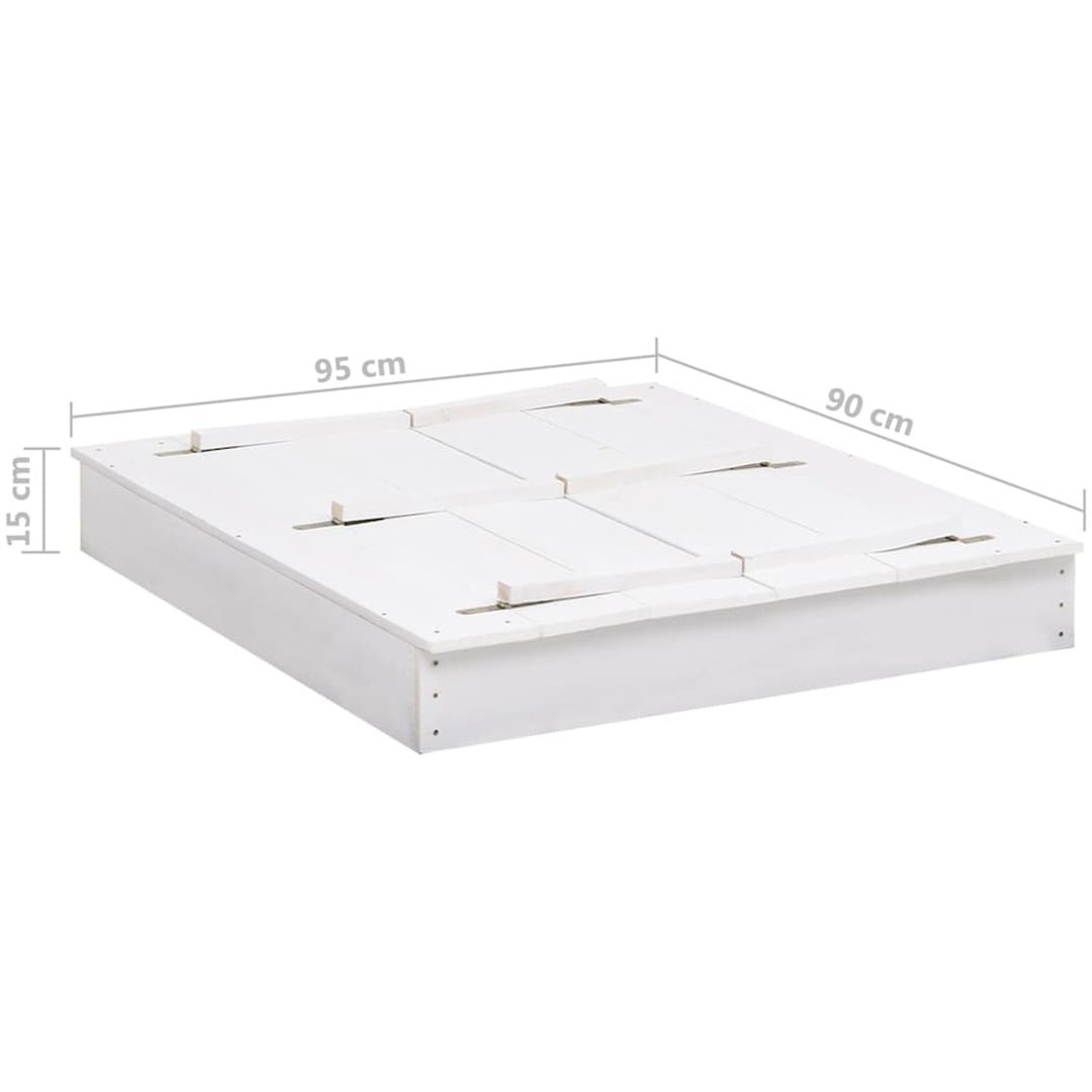 Sandlåda granträ vit 95x90x15 cm vidaXL – bild 8