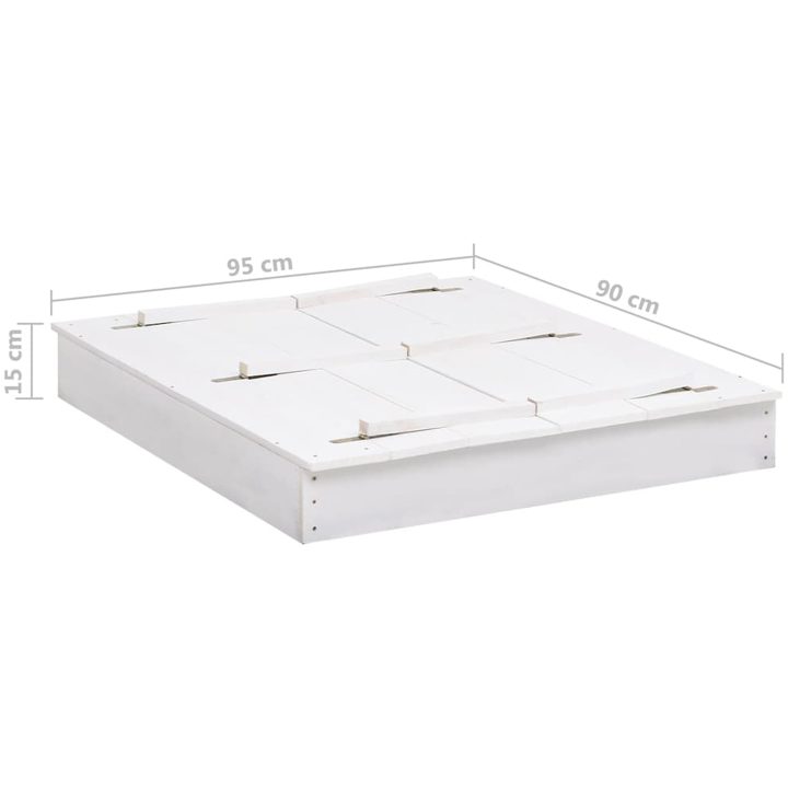 Sandlåda granträ vit 95x90x15 cm vidaXL – bild 8
