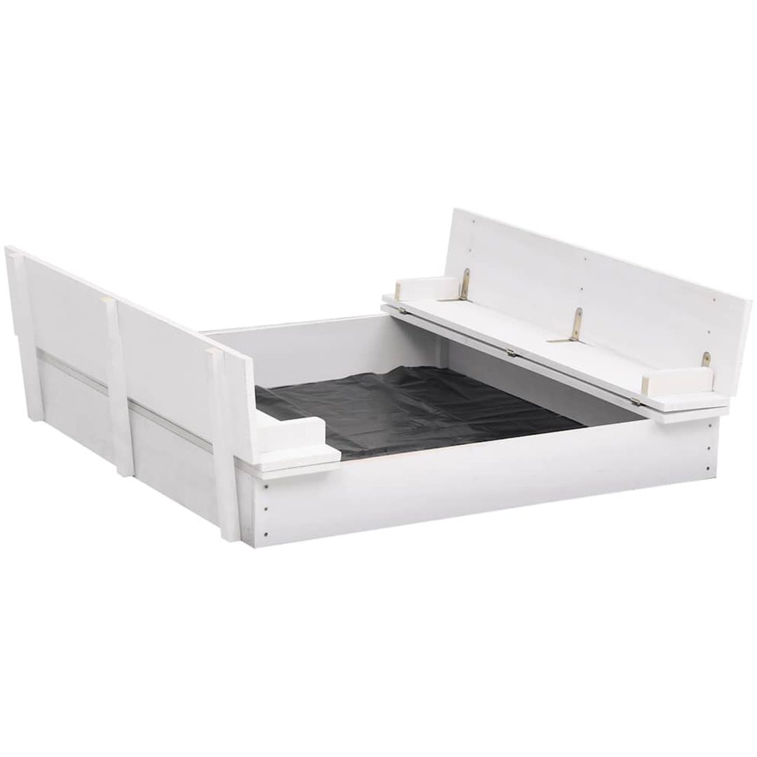 Sandlåda granträ vit 95x90x15 cm vidaXL
