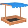 Sandlåda med justerbart tak granträ 115x115x115 cm vidaXL – miniatyr 2