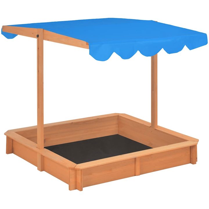 Sandlåda med justerbart tak granträ 115x115x115 cm vidaXL – bild 2