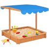 Sandlåda med justerbart tak granträ 115x115x115 cm vidaXL – miniatyr 3