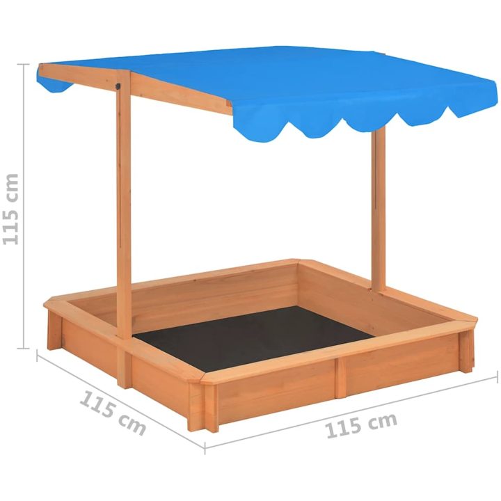 Sandlåda med justerbart tak granträ 115x115x115 cm vidaXL – bild 10