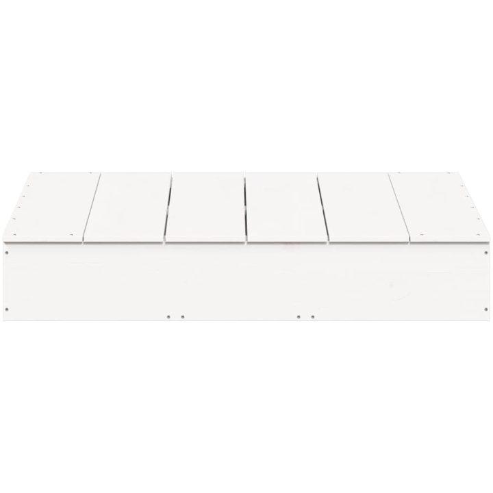 Sandlåda med Lock vit 111x111x19,5 cm massiv furu vidaXL – bild 5