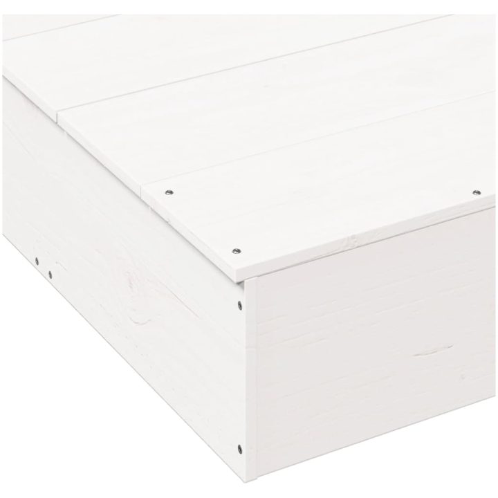 Sandlåda med Lock vit 111x111x19,5 cm massiv furu vidaXL – bild 8