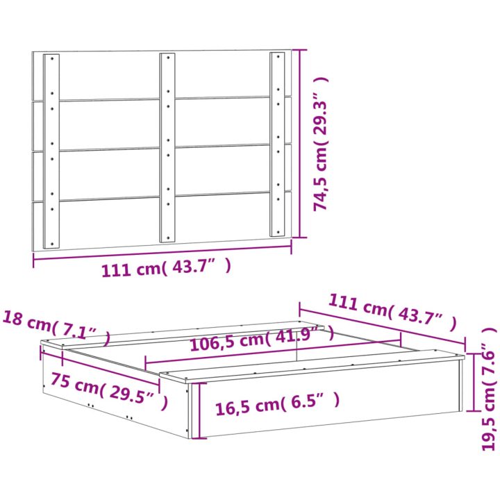 Sandlåda med Lock vit 111x111x19,5 cm massiv furu vidaXL – bild 10