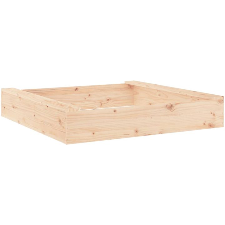 Sandlåda med säten fyrkantigt massiv furu vidaXL 111 x 111 x 20 cm – bild 2