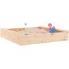 Sandlåda med säten fyrkantigt massiv furu vidaXL 111 x 111 x 20 cm – miniatyr 3