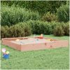 Sandlåda med säten fyrkantigt massivt douglasträ vidaXL 160 x 160 x 20 cm – miniatyr 1