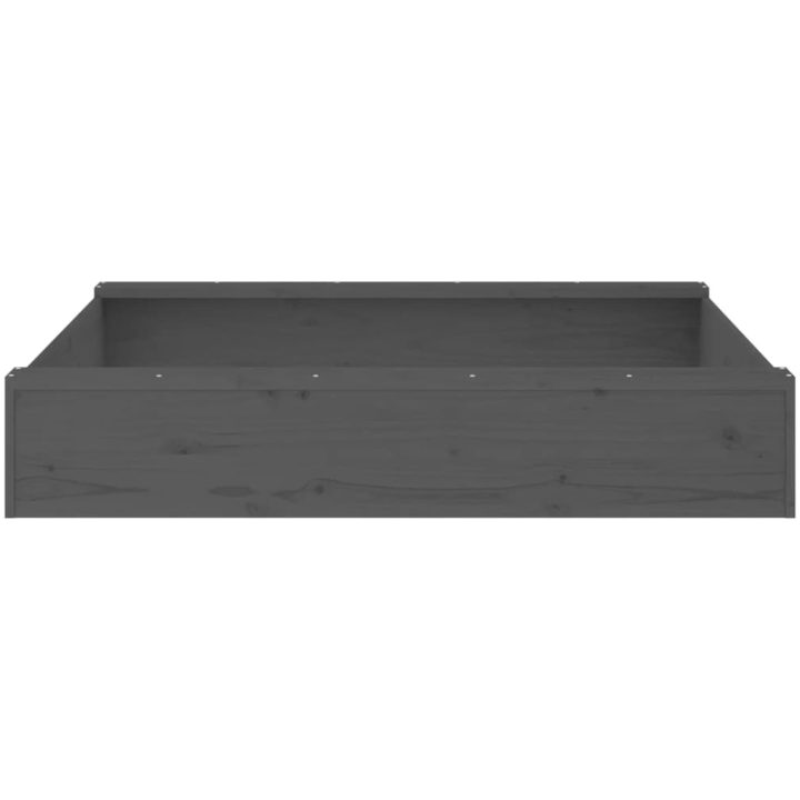 Sandlåda med säten grå fyrkantigt massiv furu vidaXL 111 x 111 x 20 cm – bild 5