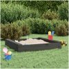 Sandlåda med säten grå fyrkantigt massiv furu vidaXL 111 x 111 x 20 cm – miniatyr 1