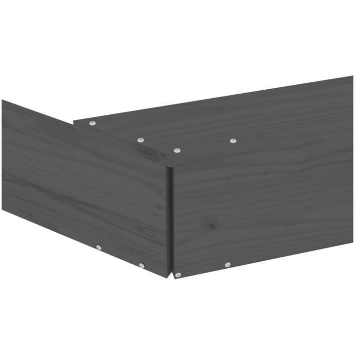 Sandlåda med säten grå oktagon massiv furu vidaXL 111 x 111 x 20 cm – bild 7