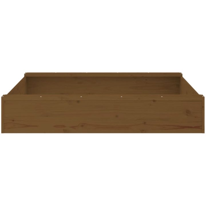 Sandlåda med säten honungsbrun fyrkantig massiv furu vidaXL 111 x 111 x 20 cm – bild 5